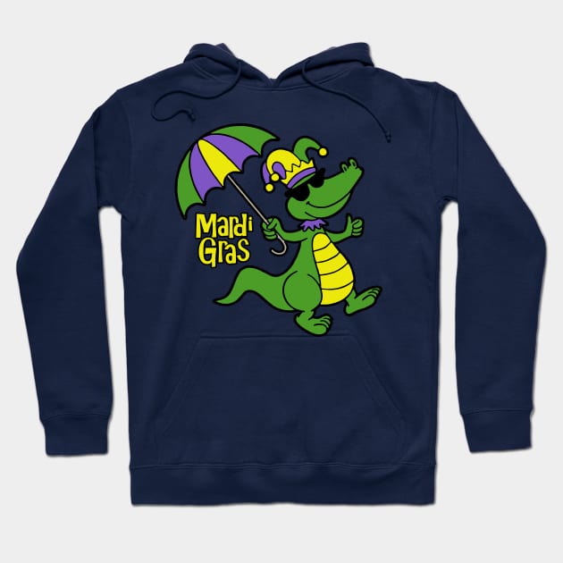 Mardi Gras Alligator Hoodie by DavesTees